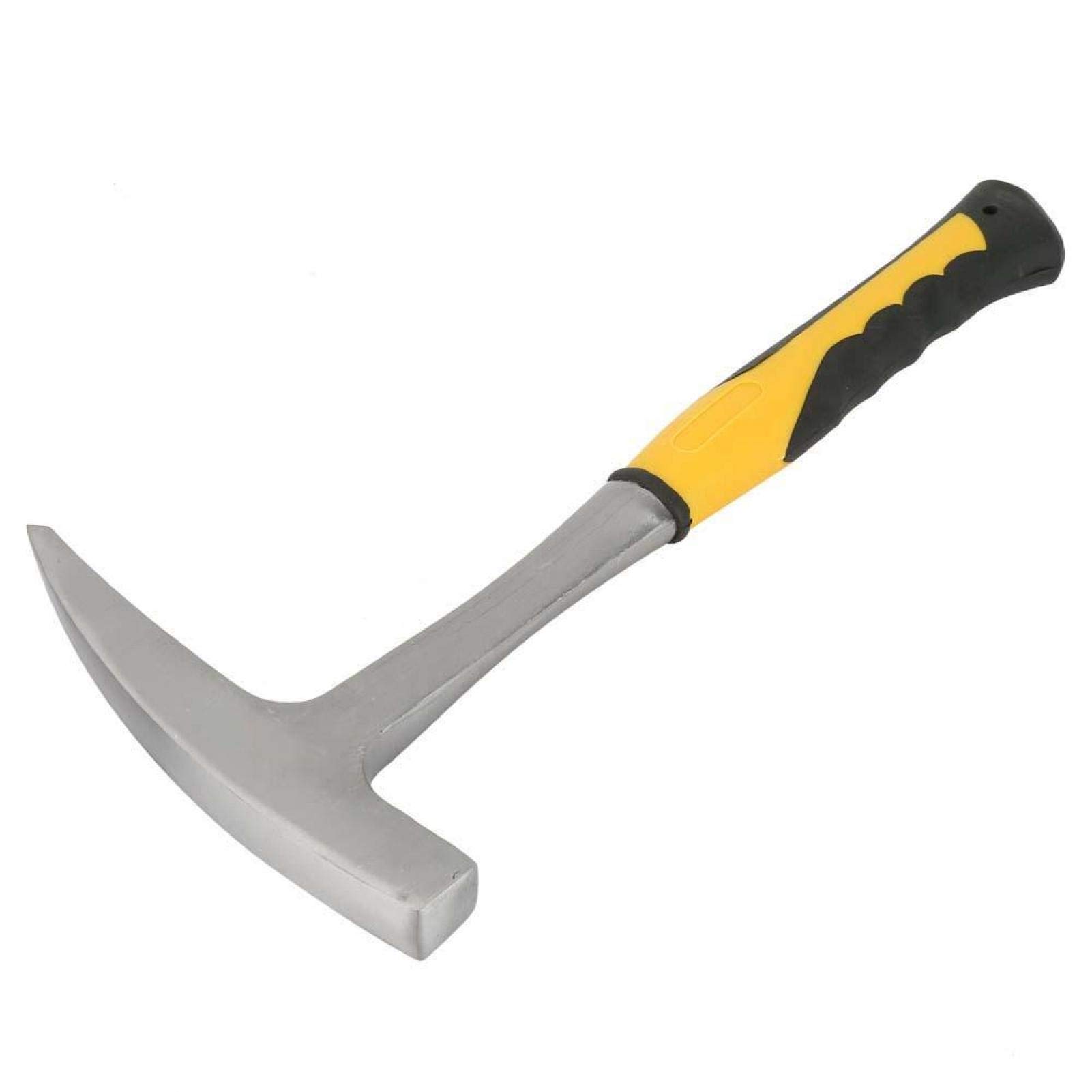 Tyenaza Martillo Geologo, Pico de Geologo, Exploración Geología Martillos, Hammer GeolóGico de Pico de Pato de Doble Cabeza, con Mango de Goma Cómodo, para Investigación Geológica(34x18cm)