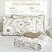 Drucon Khaki Floral Quilt Set Queen Size 3 Pieces Flower Quilt Coverlet Set with 2 Pillowcases Lightweight Soft Microfiber Bedding Set Bedspread for All Season 96