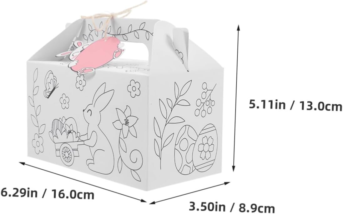 Zerodeko 1set Easter Blank Candy Box for Boy Girl Craft Activity Creative Treat Holder Packaging Supplies for Party Favors and Holiday Celebrations