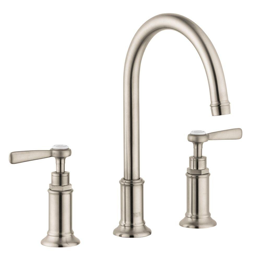 AXORMontreux Classic Timeless Hand Polished 2-Handle 3 11-inch Tall Bathroom Sink Faucet in Brushed Nickel, 16514821