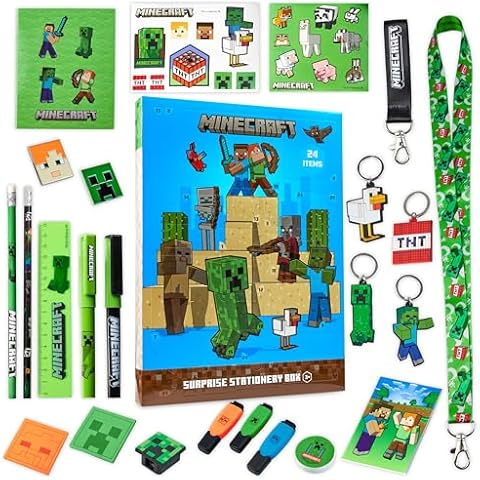 Minecraft Stationery Advent Calendar 2024 for Kids Cover