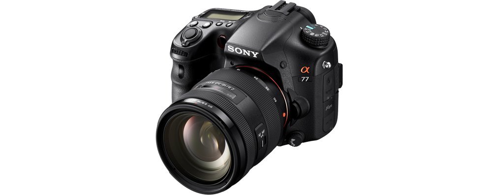 Sony SLT-A77VQ SLR-Digitalkamera (24 Megapixel, 7,6 cm (3 Zoll) Display, bildstabilisiert) Kit inkl. SAL 16-50mm DT F2.8 SSM Objektiv schwarz