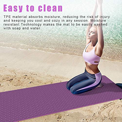 StillCool TPE Yoga Mat Non Slip Fitness Exercise Mat High Density Padding to Avoid Sore Knees, Perfect for Yoga, Pilates and Fitness, Anti - Tear, Sweat - Proof, 1/4 Inch Thick