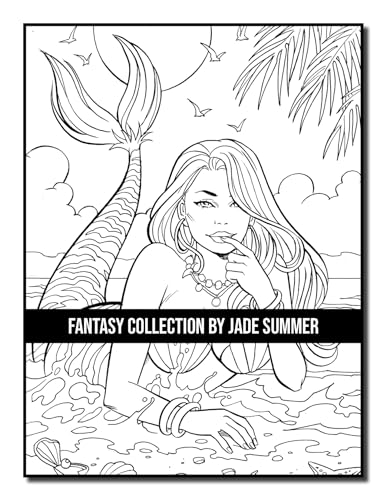 Fantasy Collection: An Adult Coloring Book with 100+ Incredible Coloring Pages of Mermaids, Fairies, Vampires, Dragons, and More! - Thumbnail 4