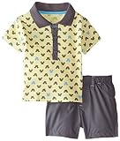 Disney Baby Baby-Boys Newborn Mickey Mouse Sonic Lime 2 Piece Short Set, Sonic Lime, 6-9 Months