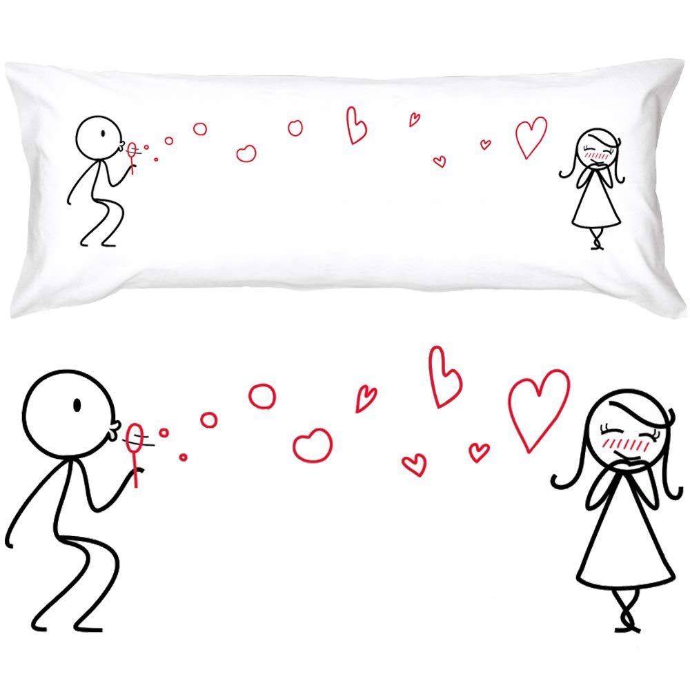 BoldLoft from My Heart to Yours Body Pillow Cover- Girlfriend Gifts, Love Pillow Covers for Her, Wife, Valentine Pillowcases, Cotton Gifts for Valentine's Day, Anniversary, Christmas, 54