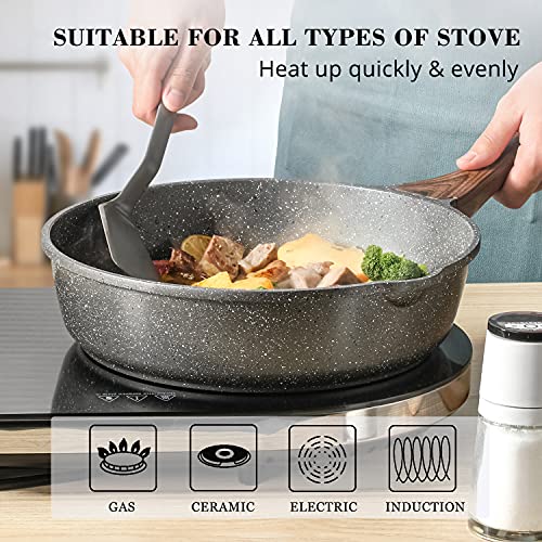 Sensarte CHU-FANG-56 Nonstick Deep Frying Pan Skillet, 11-Inch Saute Pan With Lid thumb #2