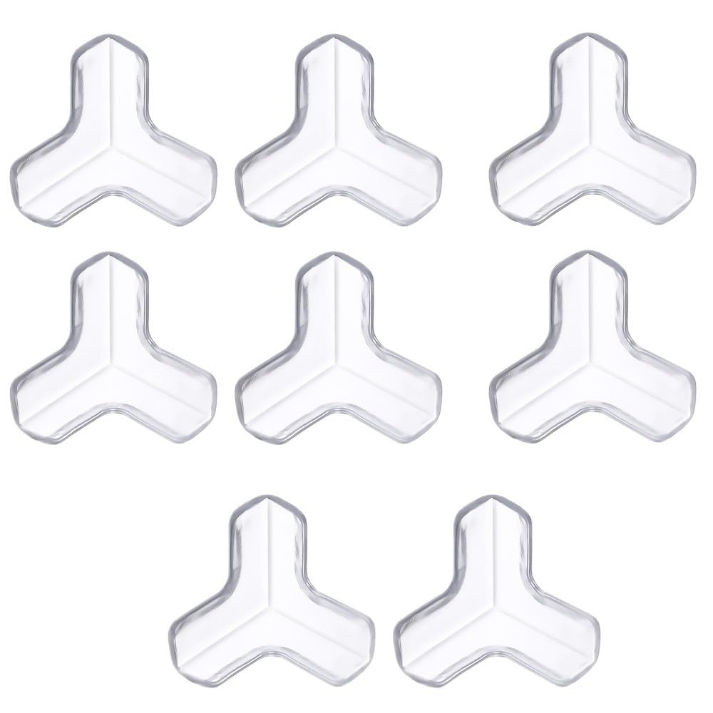 4/8/12 Pezzi Adesivo Anti-collisione A Forma Di T for Tavolo Angolare A Prova Bambino, Copertura Protettiva Trasparente for Bambini(8pcs)