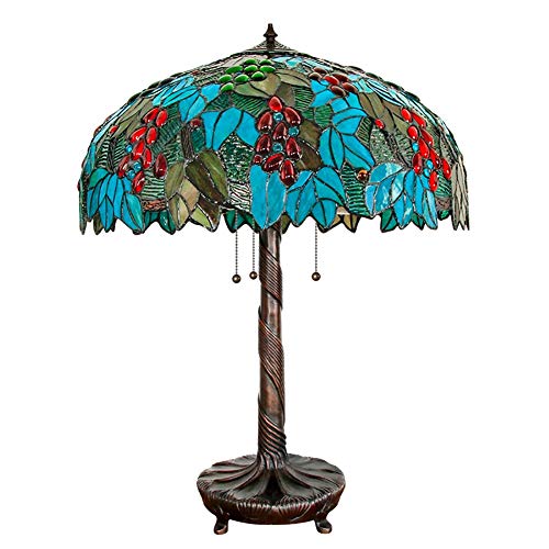 ADITAM Tiffany Lamp Tiffany Lamp Retro European Style Handmade Stained Glass Creative Bedside Lamp for Living Room and Bedroom Double The Comfort