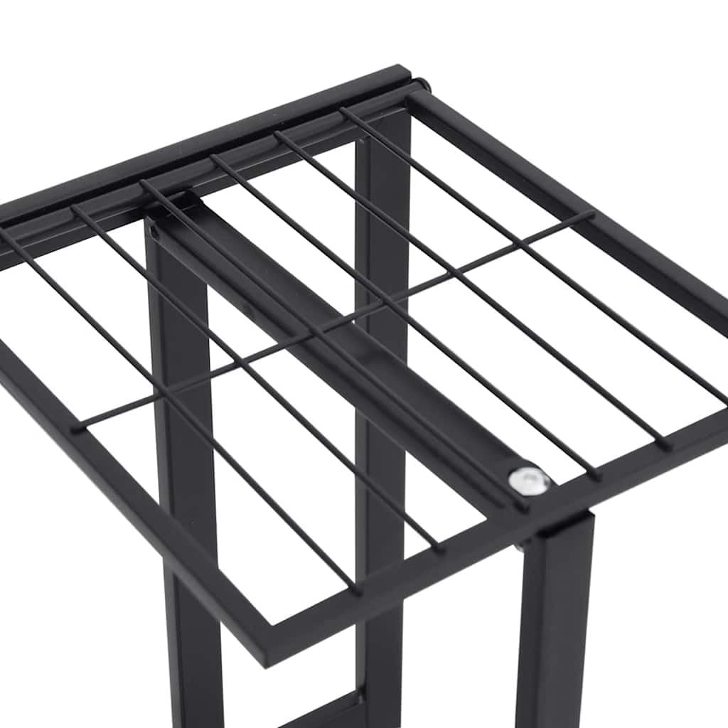 Fioriera a 5 ripiani in metallo nero, 43 x 22 x 98 cm, mensola per piante, balcone, patio, soggiorno, con supporto per vaso e mensola per erbe aromatiche, orchidee e piante grasse