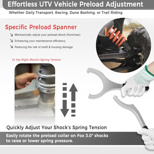 Image of 3.0 inch Spring Preload Spanner Wrench fit for Can-Am X3, Polaris RZR, and Yamaha YXZ UTVs Models with 3.0 inch Shock Body (for FOX 3-inch Shocks Body)
