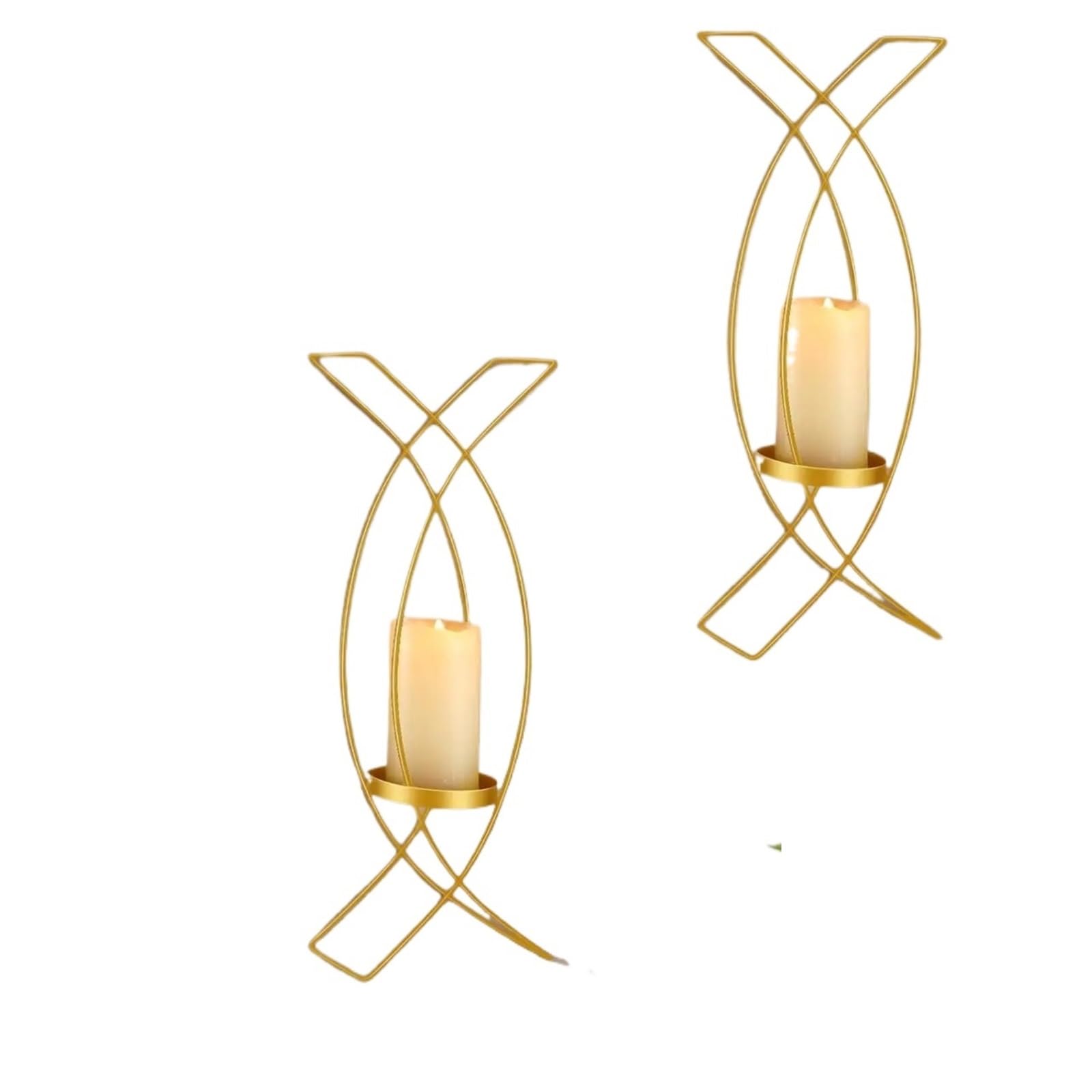 Candle Sconces Set of 2 Metal Wall Holder Mounted Decorative Iron for Living Room Bedroom Decorations For Living Room Fireplace Wedding(Color1)