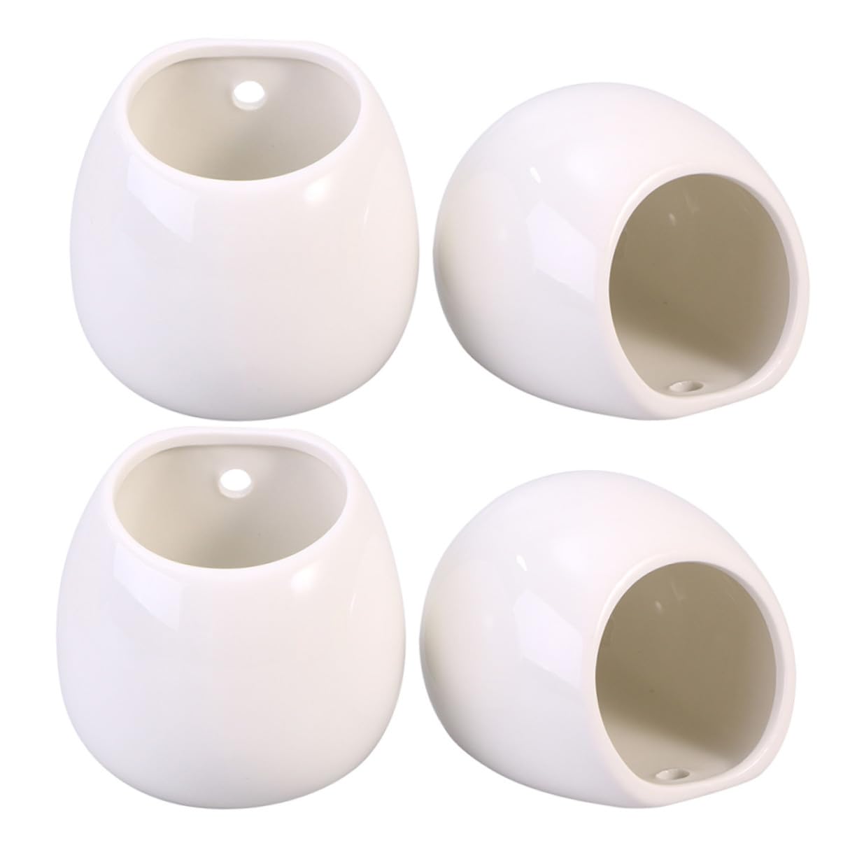 Yardenfun 4 Sztuki Częściowy Białych Ceramicznych Doniczek Ściennych Do Kwiatów Wielofunkcyjne Wiszące Dekoracje Do Domu Biura i Pokoju Trwałe i Łatwe Utrzymaniu