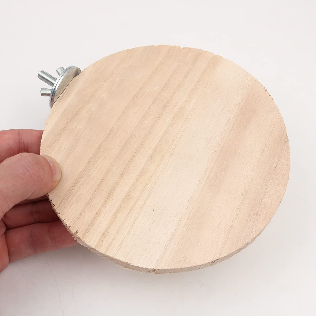 Piattaforma per Uccelli Trespolo Stand in Legno Naturale, Tavola Rotonda per Stazione Pappagallo, Accessori per Gabbia