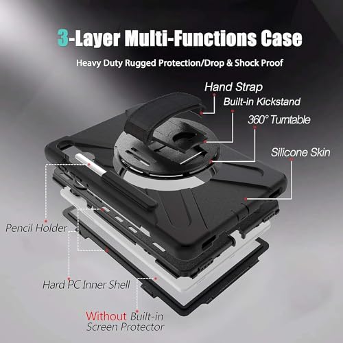 Image of MoreFit Hybrid Back Cover Case with Kickstand Wheel Pattern for Samsung Galaxy Tab S6 10.5 2019 SM-T860 / T865 / T867