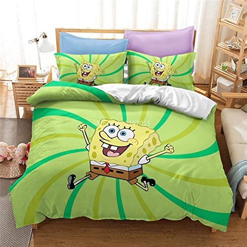 FWDDDEQ® Funda De Edredón 3D Tema De Personajes De Anime 200X200 Cm Juego De Colcha De 3 Piezas Poliéster con Cremallera Oculta, Ropa De Cama con 1 Funda Nórdica Y 2 Funda De Almohada - Antialérgico