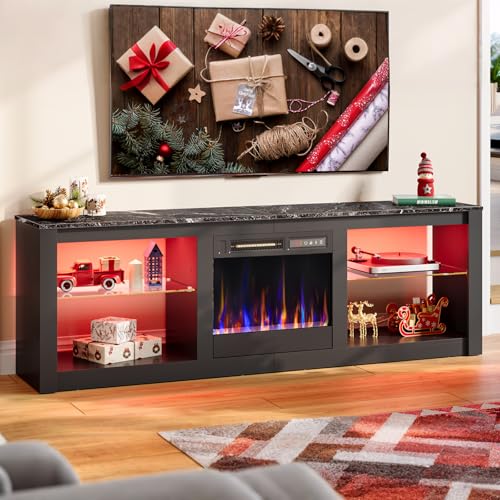 Bestier 63 Inch Modern Fireplace TV Stand for TVs up