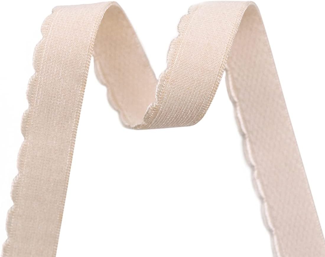 Bristlegrass Elastic Bands for Sewing, 3/8 Inch 50 Yard Nude Elastic Bandss for Sewing WaistBands Pants Waist, Knit Elastic Bands for Wig, High Elasticity (50Y 3/8" Nude)