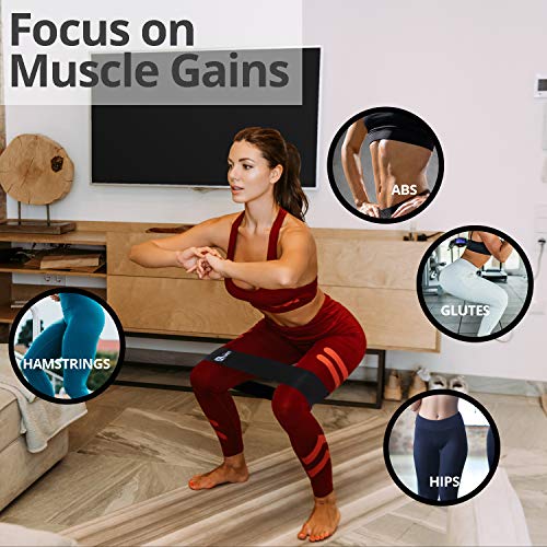 Limm Leg Bands For Legs And Butt - Booty Resistance Hip Bands For Working Out - Fitness Loops To Activate Legs, Thighs, Bootie, Glutes And Core - Premium Elastic Non-Slip Cotton Fabric Bands #TOP5