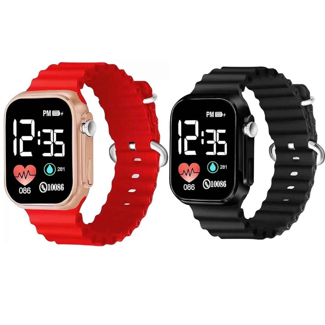 GOLDENIZE FASHION Digital Ultra Band Dial Day Date Waterproof Boys & Girls Kids Children Wrist Watch Kids Watch-Watch for Men,Women,Kids (Red-Black) (B0CTHPTFT8) Amazon Price History, Amazon Price Tracker