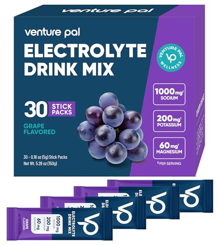 Image of Venture Pal High Sodium Electrolyte Powder Packets | Sugar Free Hydration Drink Mix with Sodium, Potassium, Magnesium & Vitamins | Zero Calorie | Keto, Vegan & Paleo Friendly | 30 Sticks