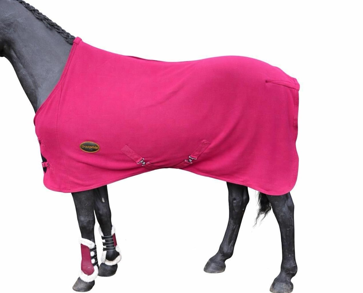 Starlight Horse Rug Fleece Travel Rug with Faux Fur Collar 4'0" to 6'9" Burgundy (4'9")