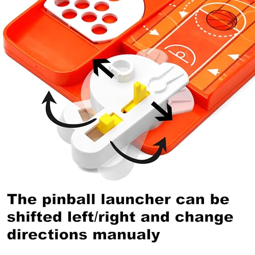 Image of VGRASSP Basketball Theme Pinball Bowling Tabletop Game Toy for Kids with 10 Bowling Pins - Interactive Indoor and Outdoor Manual Launcher Playset Gift - Color As Per Stock
