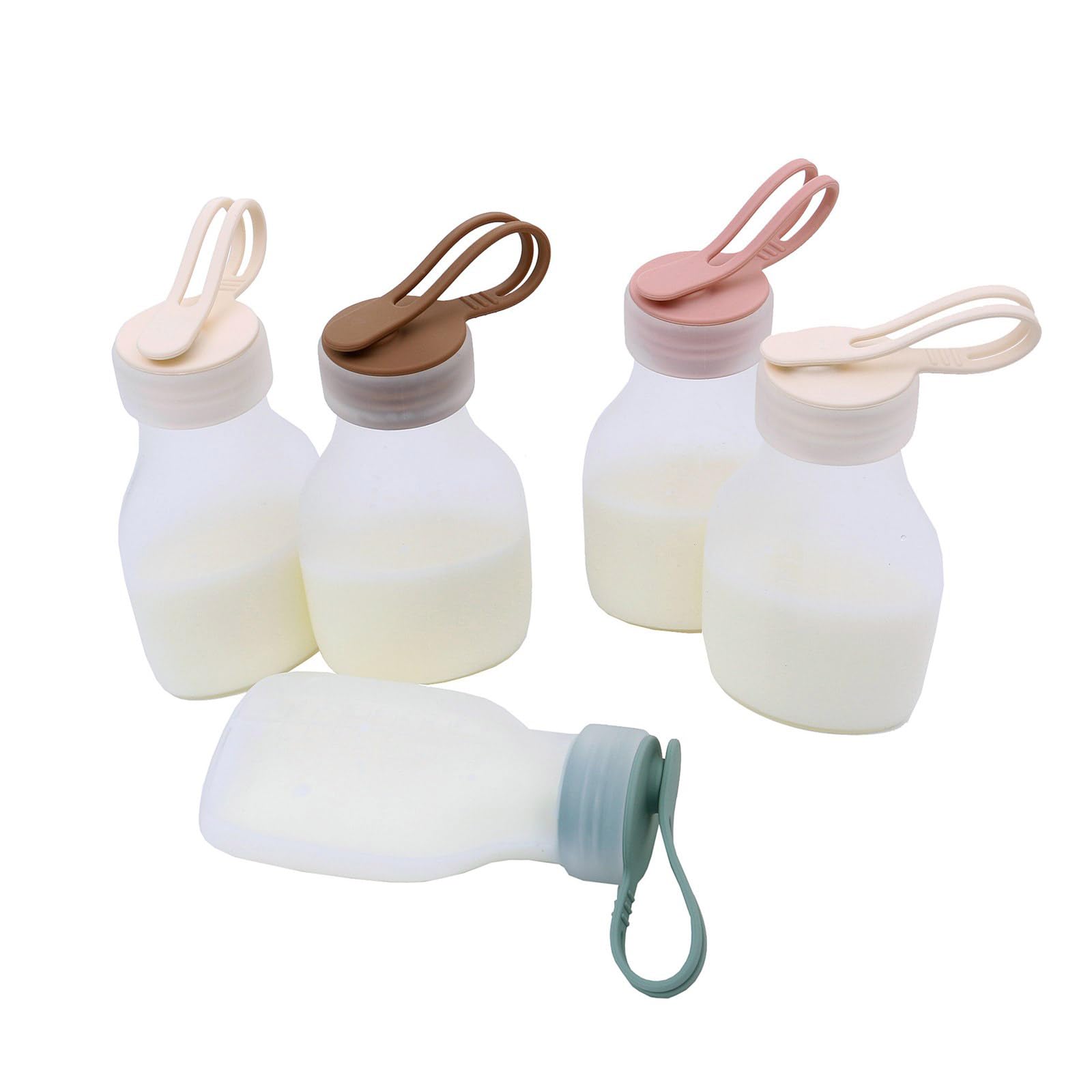 Muttermilch Aufbewahrungsbehälter aus lebensmittelechtem Silikon, faltbar, platzsparend, wiederverwendbare Milch Organizer Tasche, 2 Stück / 5 Stück, platzsparender Muttermilchbeutel
