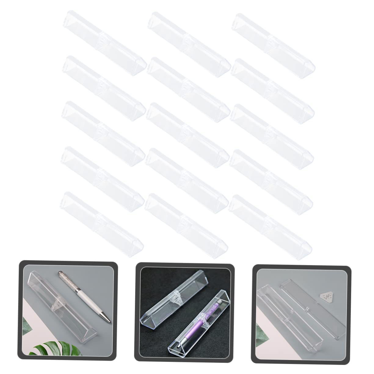 NUOBESTY Pencil Box Trasparente in Plastica 15 Pezzi per Penna