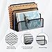 EASEPRES Desk Mail Organizer, Office Small Desktop Metal Mesh Envelope Letter Sorter Paper File Holder Organizer with 3 Vertical Upright Compartments, Black 2 Pack