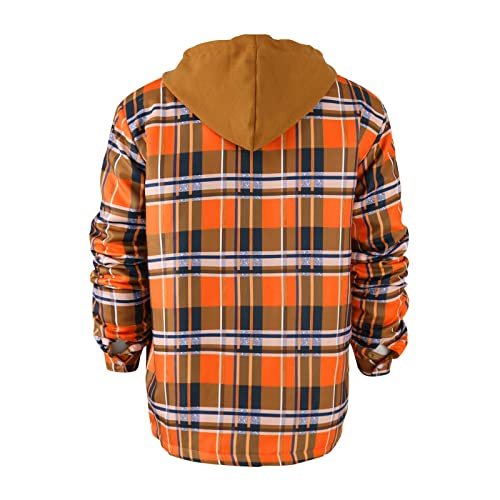 RTRDE Men's Jackets Long Sleeve Quilted Lined Shirt Jacket Zip Up Coat Outwear With Hood Jacket, M-5XL2