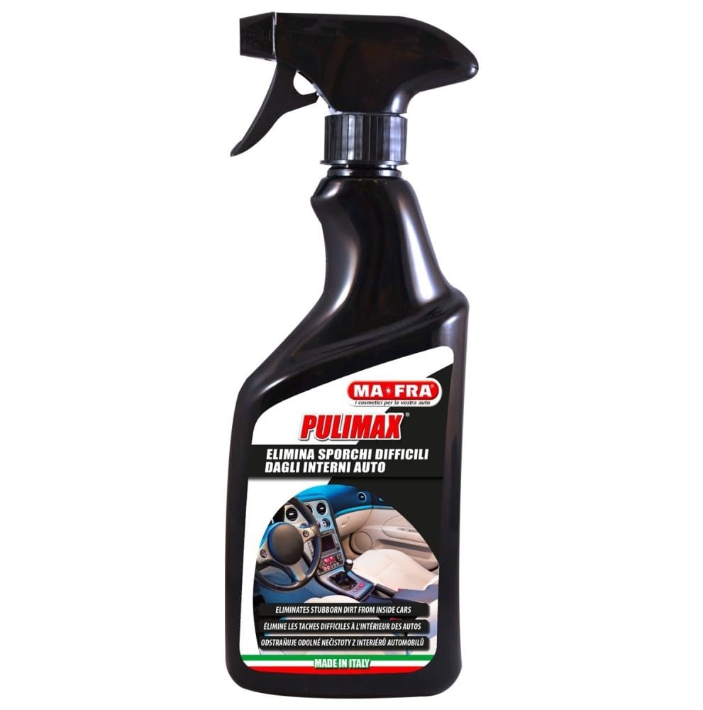 Kit Pulizia Interni Auto Ma-fra – Rimuove Macchie, Sporco e Odori da Tessuti e Plastiche – Pulimax 500 ml + Flash 400 ml + Scic Blue 600 ml – Confezione Risparmio