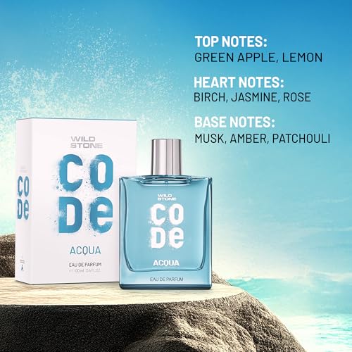 Image of Wild Stone CODE Acqua Eau De Parfum For Men, 100ml Luxury Long Lasting Fragrance, Fresh, Sparkling & Energising Premium Perfume Spray