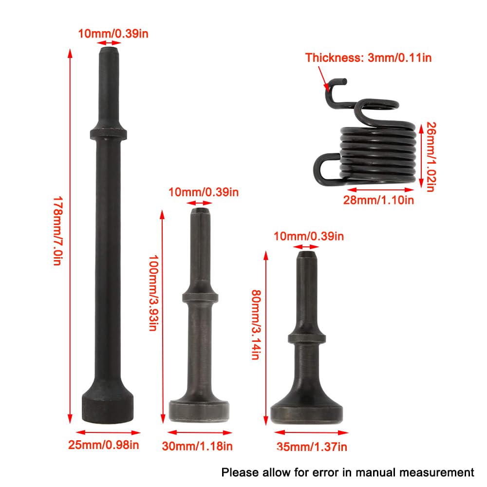 Juego de 4 brocas de martillo de aire suavizante, accesorios de martillo de aire, brocas de cincel de aire, herramientas de taladro de martillo eléctrico y mejoras para el hogar