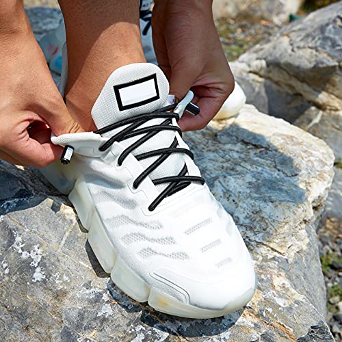 Elastic Shoelaces No-Tie Lacing System For Kids And Adult Shoes , Elastic Shoe Laces For Sneakers Black #TOP5