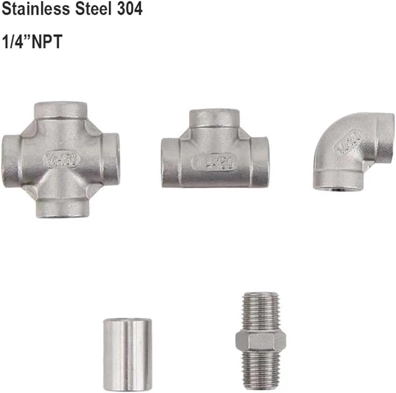 Brewing Equipment Homebrew Beer 1/4" NPT Coupler Nipple 304 Stainless Steel Food Grade Brewer Hardware Pump Fitting Brewing Equipment(Cross)