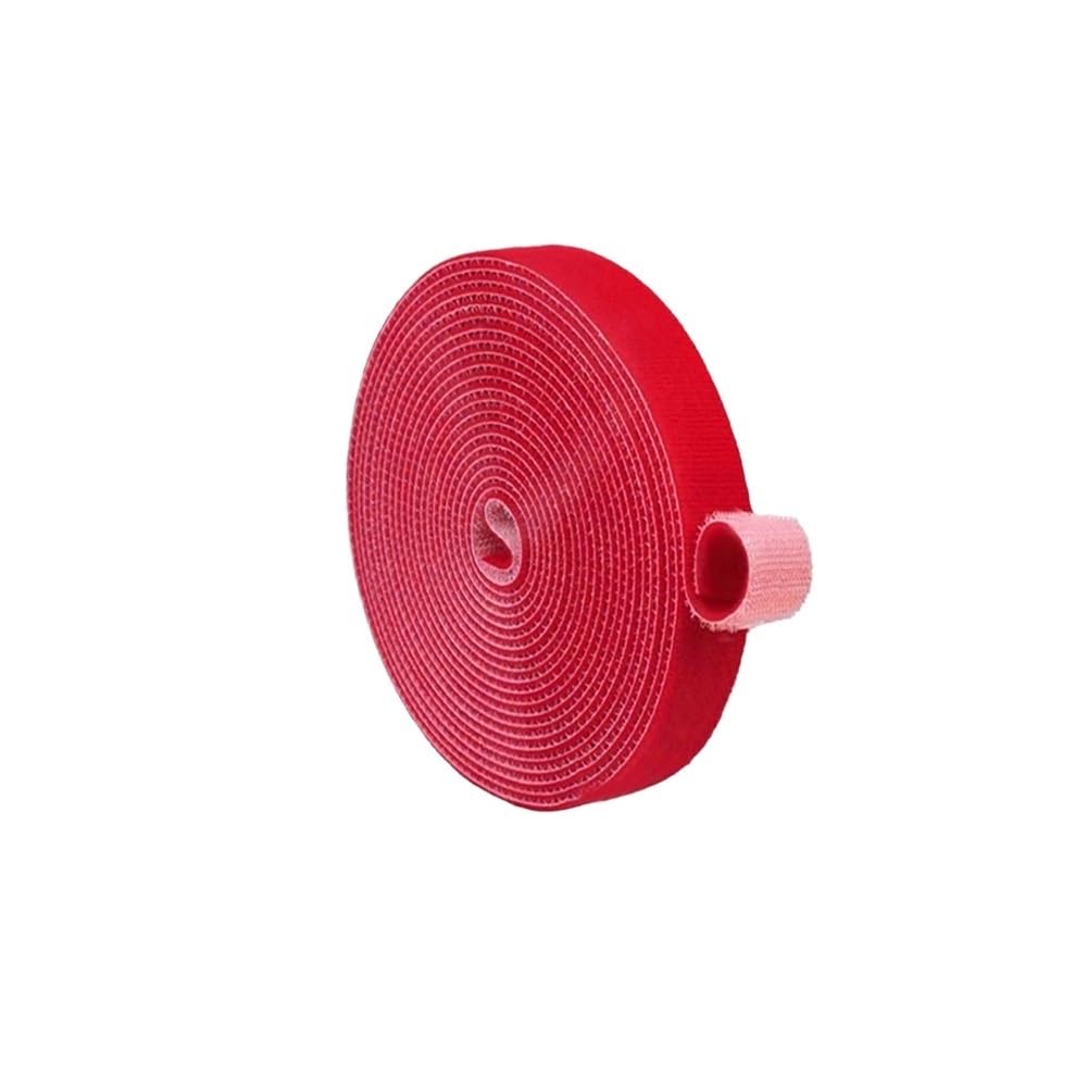 Sunrrafck 1Roll-Red 1Roll Cable Organizer Reusable Self-Adhesive Desk Wire Winder Tie Nylon Free Cut Ties Wires Management Straps(1Roll-Red)