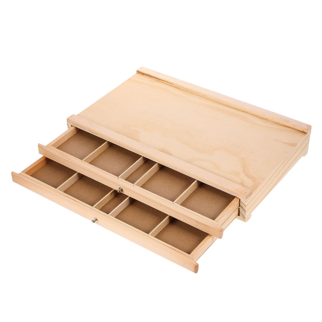 Boîte de Rangement pour Matériel Artistique Bois Organisateur de Peinture et Dessin