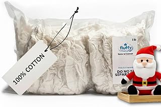 Fluffy Natural Cotton Stuffing – 1 lb Bag – Soft, Fluffy & Raw Cotton Fi...