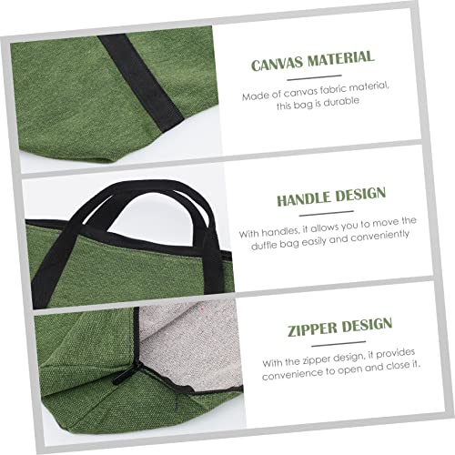 Large Canvas Duffle Bag Zipper Olive Green Travel Luggage Bag for Home Storage Moving and Travel Durable Handle for All Occasions3