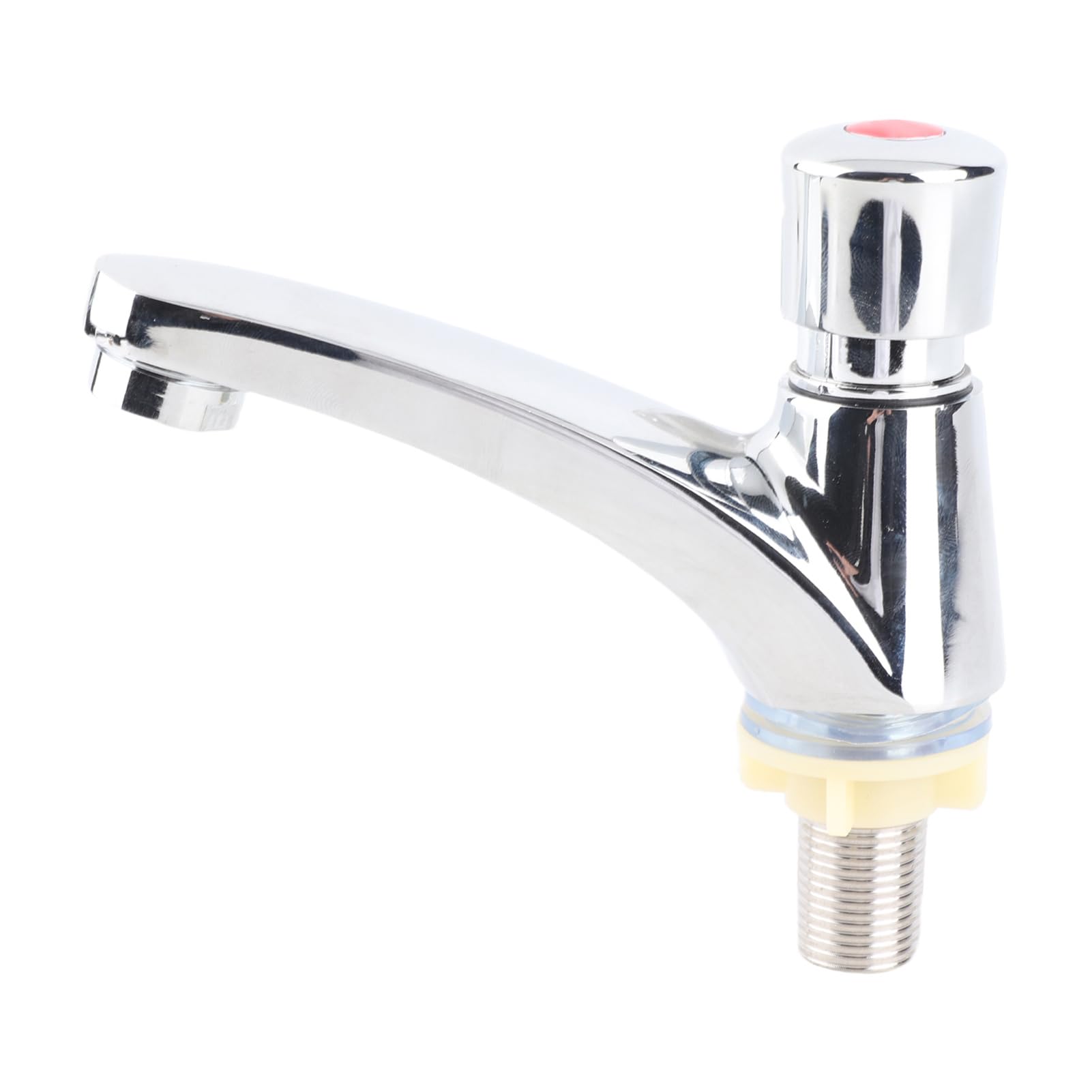 Bathroom Sink Tap, Chrome Plated Self Closing Water Saving Time Delay Basin Sink Tap Faucet for Public Ktchen Bathroom