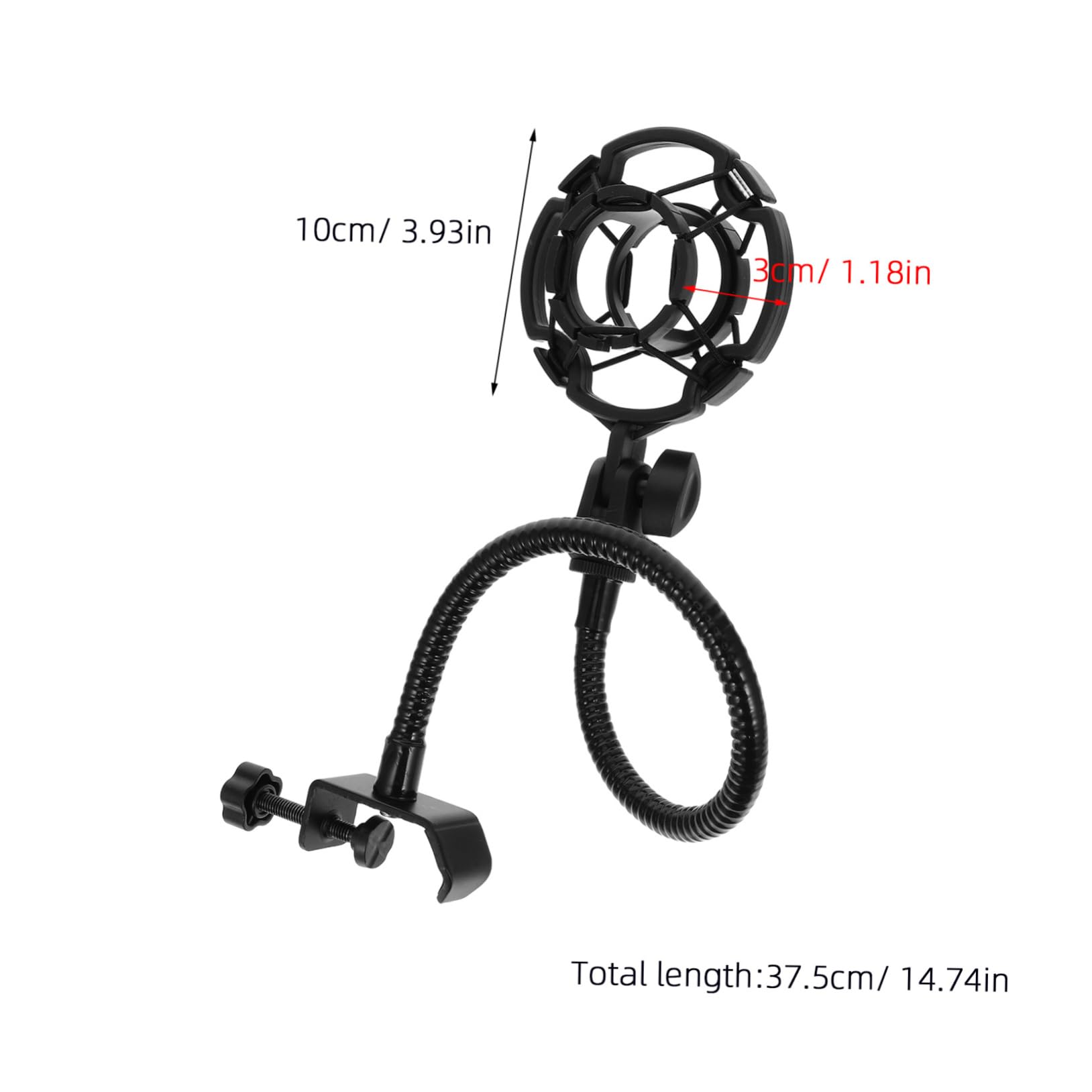 Yardwe Vibration Shock Mount Mic Holder Adjustable Gooseneck Clip for Desk Setup Space Saving Microphone Clamp for Streaming Recording and Gaming