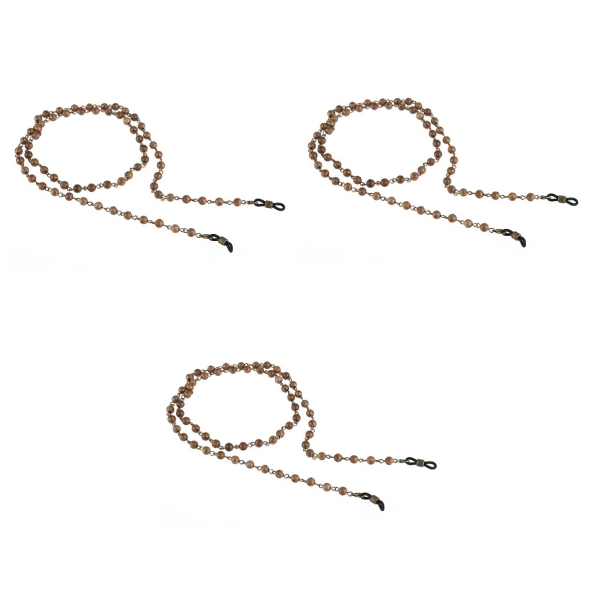VALICLUD 3piezas Cadena De Perlas De Madera Para Gafas Soporte De Gafas De Diseño Elegante Accesorio De Moda Para Hombres y Mujeres