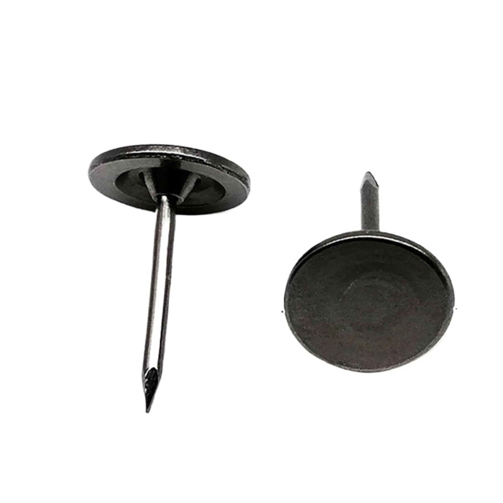 Flat Head Push Pins 50pcs Flat Head Decorative Tack Stud Pushpin Upholstery Nail For Jewelry Chest Gift Case Box Wall Door Sofa Furniture Dia 11mm(Black)