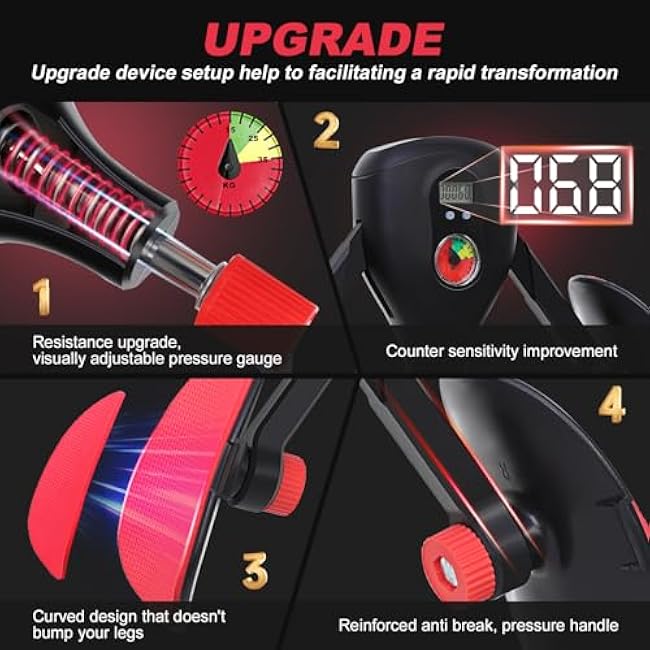 Thigh & Upper Body Exercise Equipment 77 LB, Adjustable Leg and Inner Thigh Strength Home Workout, Upper Body Exercise for Chest, Shoulder, Forearm, Bicep and Arm, Kegel Pilates for Men / Women