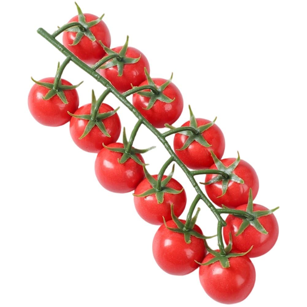 Fituenly Artificial Cherry Tomatoes on Vine, Fake Tomatoes, Photography Prop Fruit Home Kitchen Decorative