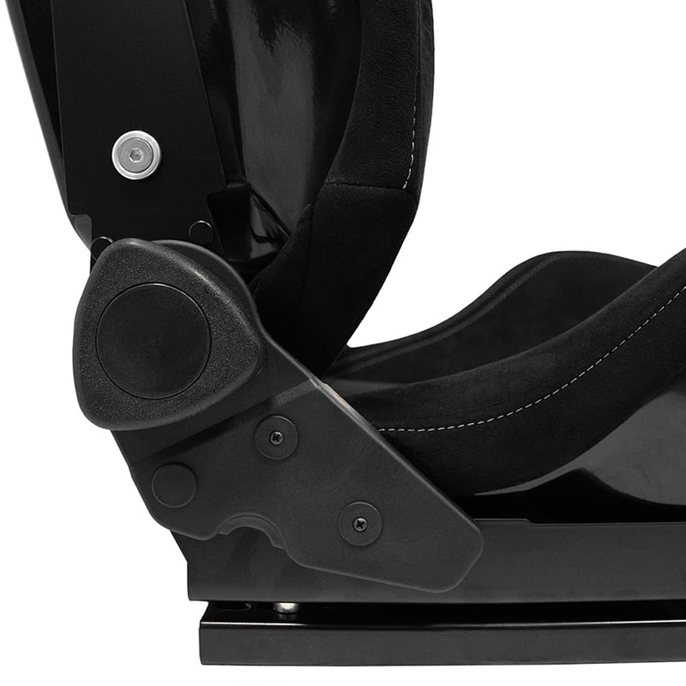 Sedile Sportivo 'NK Premium' - Pelle scamosciata Nero + Tessuto Grigio 'Mesh' - reclinabile doppia regolazione in Poliestere - incl. Slitte