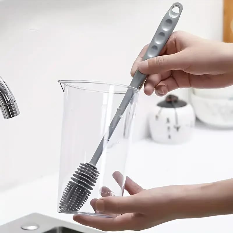 2個 [クリーニング用ロングハンドルブラシ] 多用途 ロングハンドル シリコンブ…