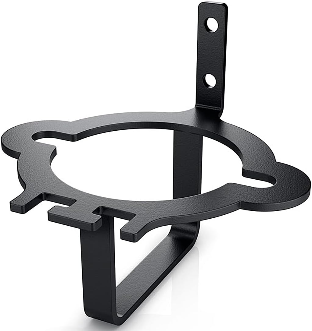 Deck Plus Deck Post Phone or Drink Can Holder, 1 Pack, Black Steel | Powder-coated galvanized steel, fits with post band, holds drinks, phones, and grill tools for deck railing use