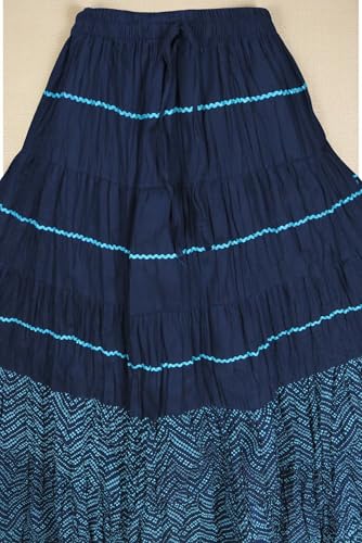 Image of Premium Long Skirt | Stylish Long Crushed Cotton & Unique Prints | Floor Length Skirt for Women | Elastic Waist Premium Maxi Skirt - Comfortable Casual Wear